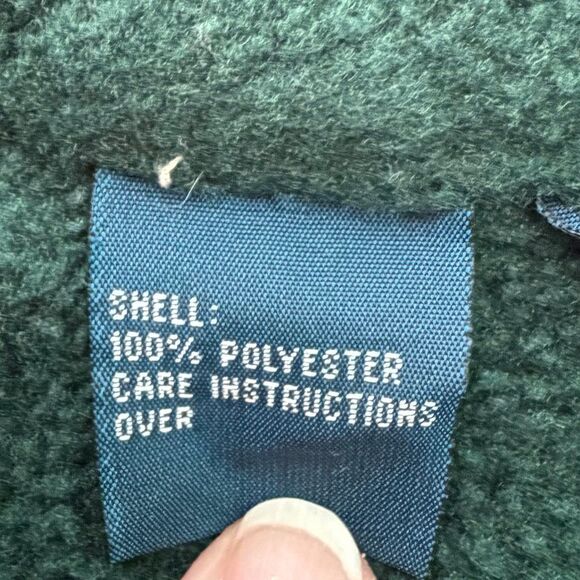 Vintage 90s Polo Ralph Lauren Polartec Teddy Fleece Jacket Hunter Green Full Zip - Picture 8 of 9